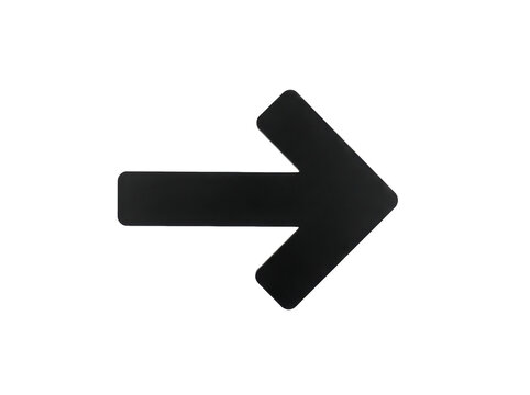 Bold directional arrow sign indicating direction and guidance for navigation purposes
