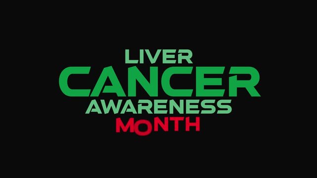 Liver Cancer Awareness Month cinematic fade in and fade out seamlessly loopable minimalist and colorful text animation on a black or white background great for celebrating Liver Cancer Awareness Month