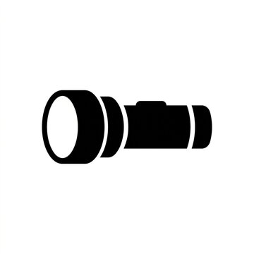 Flashlight icon silhouette. Portable electric torch symbol for emergency and lighting design.