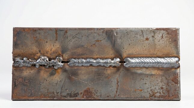 Three Practice Weld Beads On A Scrap Steel Plate Showing Skill Improving With Training
