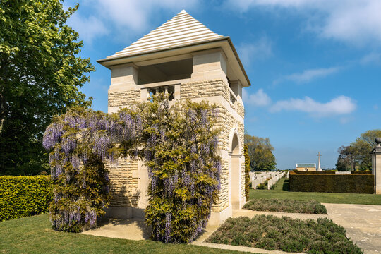Canadian Military Cemetery Cintheaux near Bretteville sur Laize in Normandy France honors fallen soldiers of the Battle of Normandy with peaceful memorial grounds. April 27, 2026, Normandy, France