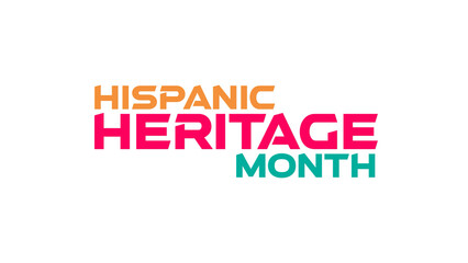 Hispanic Heritage Month minimal and colorful text typography on a white or black background great for wishing and celebrating Hispanic Heritage Month with loved ones and honoring latino cultural pride © CreatiPly
