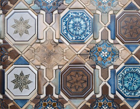 moroccan style granite tiles pattern seamless clear lines