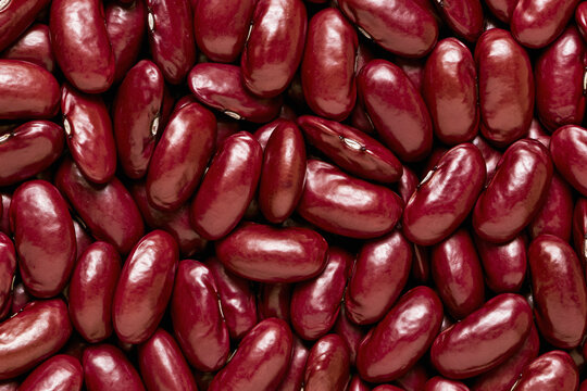 Close up macro background of dried red kidney beans legumes