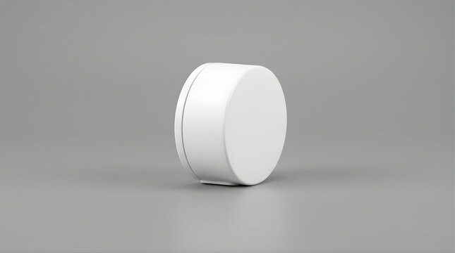 Minimalist White Round Object on a Plain Gray Background Showcasing Simple Form and Clean Design