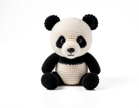 Urso panda amigurumi croch&ecirc; PNG fundo transparente