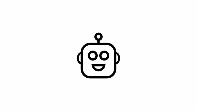 Robot symbol - artificial intelligence icon.