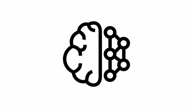 Brain neuronal network symbol - artificial intelligence icon.