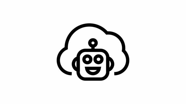 Artificial intelligence cloud symbol - artificial intelligence icon.