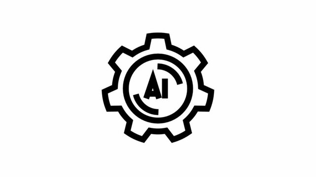 Artificial intelligence settings symbol - artificial intelligence icon.