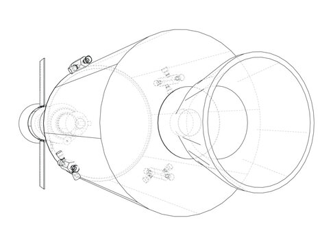 illustration of a rocket engine nozzle. Vector