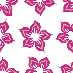 Fototapeta premium Cute floral pattern in the small flowers. Seamless vector texture. Elegant template for fashion prints. Printing with small orange and pink flowers. Ivory background. 