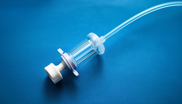 nasal cannula high flow on blue background
