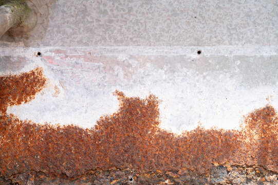 Close-up Rusty Galvanized Metal Sheet Texture for Background and Industrial Design