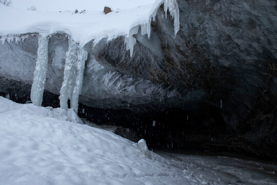 Ice pillars at Castner Cave