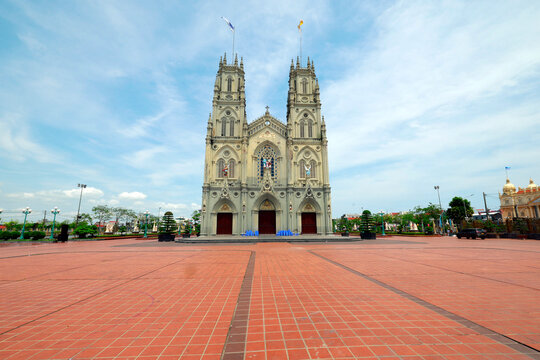 Phu Nai Cathedral Neo-Gothic Facade Vietnam