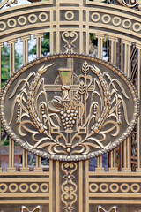 Fototapeta premium Catholic Church Gate Eucharist Symbols Vietnam