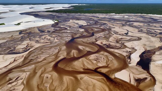 Rio Grande Braided Channels Reaching the Settled Edge of Len&ccedil;&oacute;is Maranhenses, Brazil