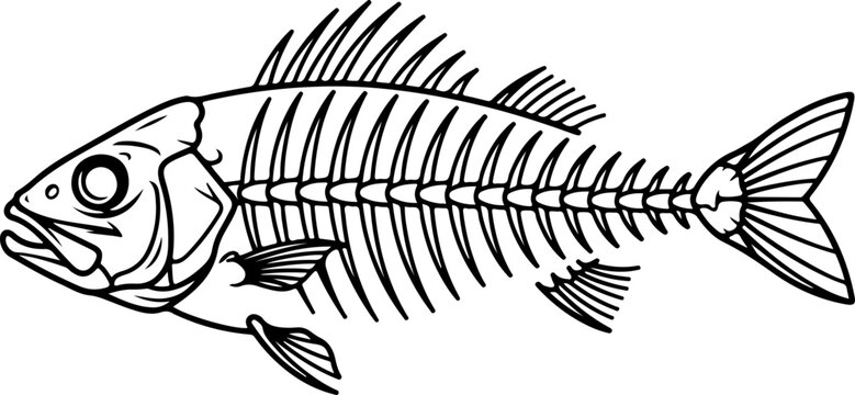 Fish bone skeleton  vector illustration