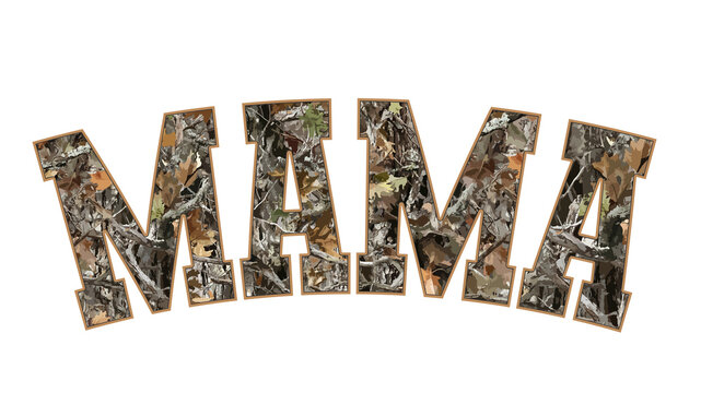 MAMA Hunting Camouflage Typography, Camo Lettering Vector for Hunter Mom