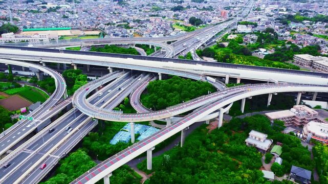 インターチェンジ 空撮 4K
