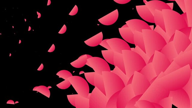 Abstract Motion Background Featuring Animated Red Semicircle Shapes Floating Against A Deep Black Backdrop