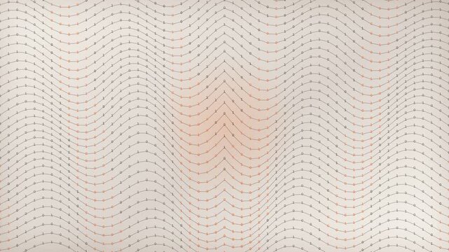 Sophisticated abstract animation featuring undulating lines of connected dots that create a dynamic wave-like motion, offering a clean, elegant, and minimalistic visual background