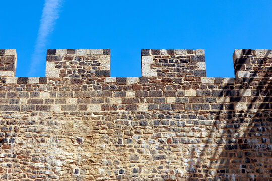 Crenellated Stone Walls of Ch&acirc;teau de Gu&eacute;delon