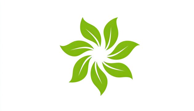 Green Leaf Flower Logo Design Symbol.