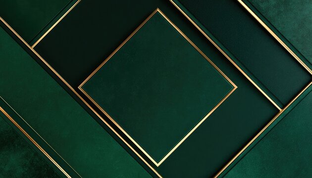Elegant Geometric Pattern with Emerald Green and Gold Accents.