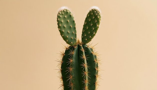 A Prickly Pear Cactus with Bunny Ears Shape.