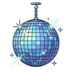 Obraz premium Shiny purple and blue disco ball with sparkling light