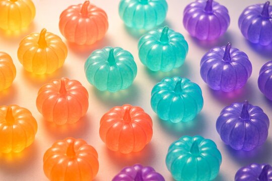 Colorful Halloween pumpkin array pattern background