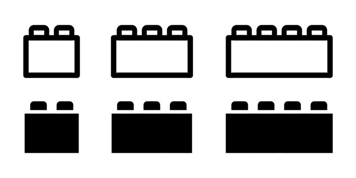 Building block toy icons set