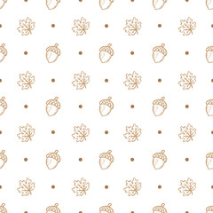 seamless pattern leaves and acorn © fendy