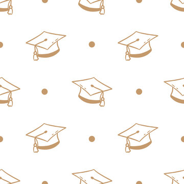 seamless pattern graduation cap