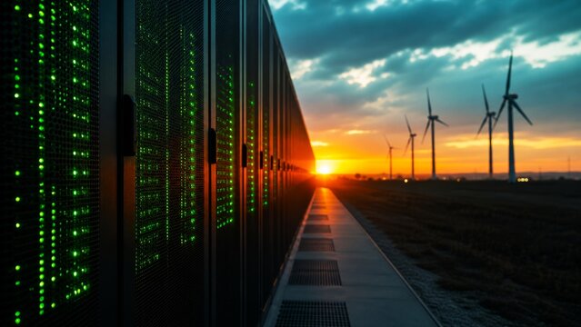Wind powered server infrastructure supporting low carbon cloud computing