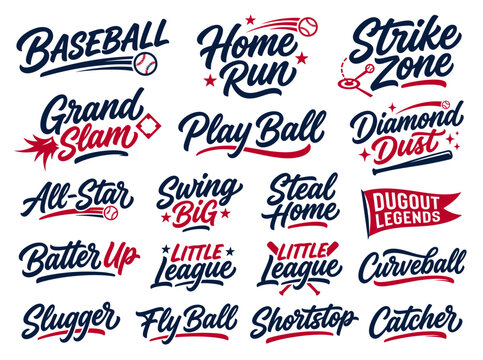 Baseball Phrases and Terms Calligraphy Set