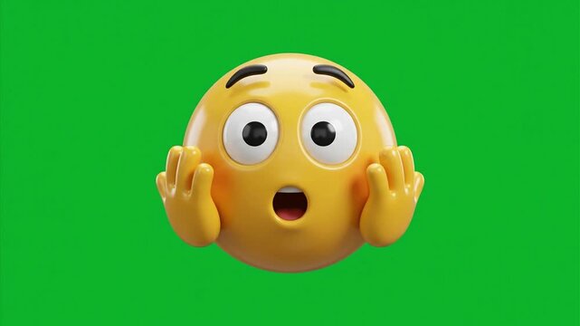 Shocked Emoji Green Screen Animation