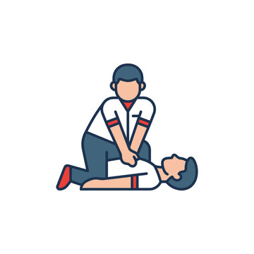 Basic life support training for first aid.