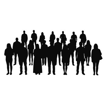 Group of diverse business people standing together isolated on transparent background, Vector