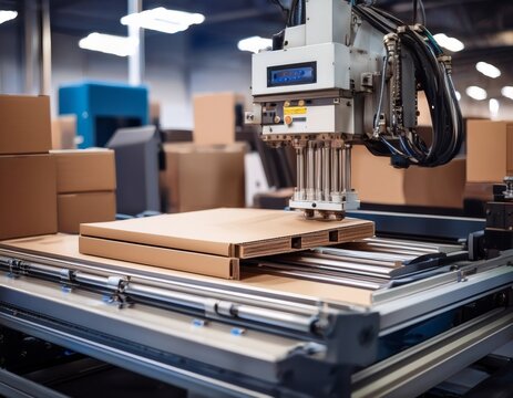 medium shot of a machine precisely creasing light board cartons ensuring smooth fold lines for easy and clean packaging assembly in automated production