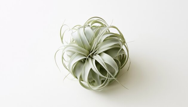 Air Plant Tillandsia Ionantha Bromeliad Isolated on White Background.