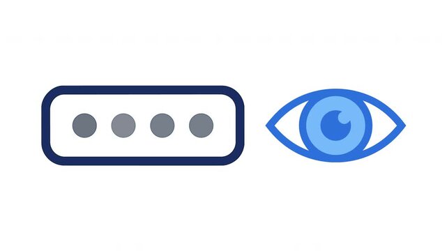 Password entry security field with an eye icon representing visibility and verification