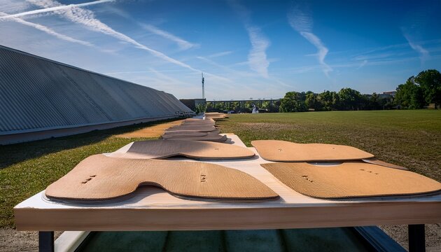 medium shot focusing on the skiving process of fiberboard insoles highlighting edge thinning to ensure structural support and perfect fit