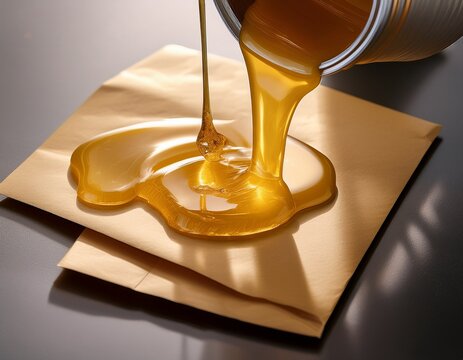 molten paraffin wax flowing smoothly over paper creating a shiny greaseresistant barrier ideal for sustainable food wrapping applications