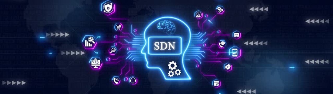 Software defined networking (sdn) concept with digital neural network interface