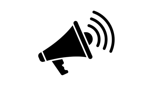 Megaphone Announcement Icon Black Silhouette Vector