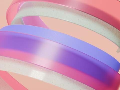 Colorful Ribbons Are Layered in a Creative Arrangement on a Surface