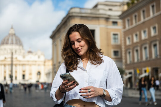 Scrolling through the phone steps from the Vatican